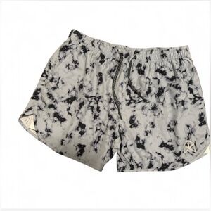 Marble Patterned Athletic Shorts